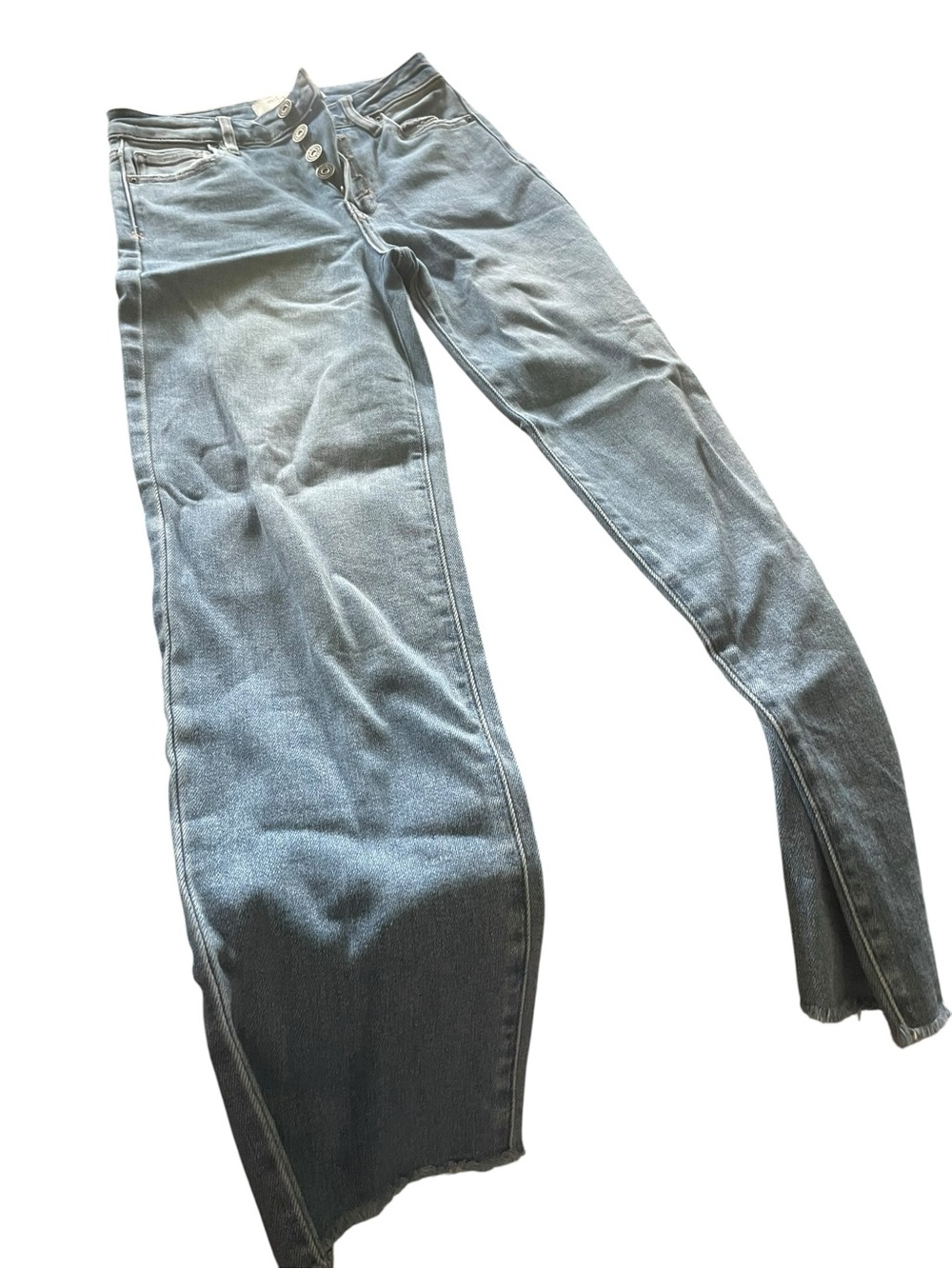 Hidden Light Blue High-Rise Wide Leg Button-Fly Jeans